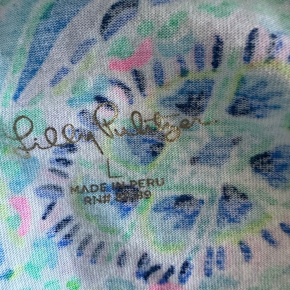 Lilly Pulitzer Kimi Cotton Swing Dress Bermuda Blue Turtle Size L - Picture 6 of 6